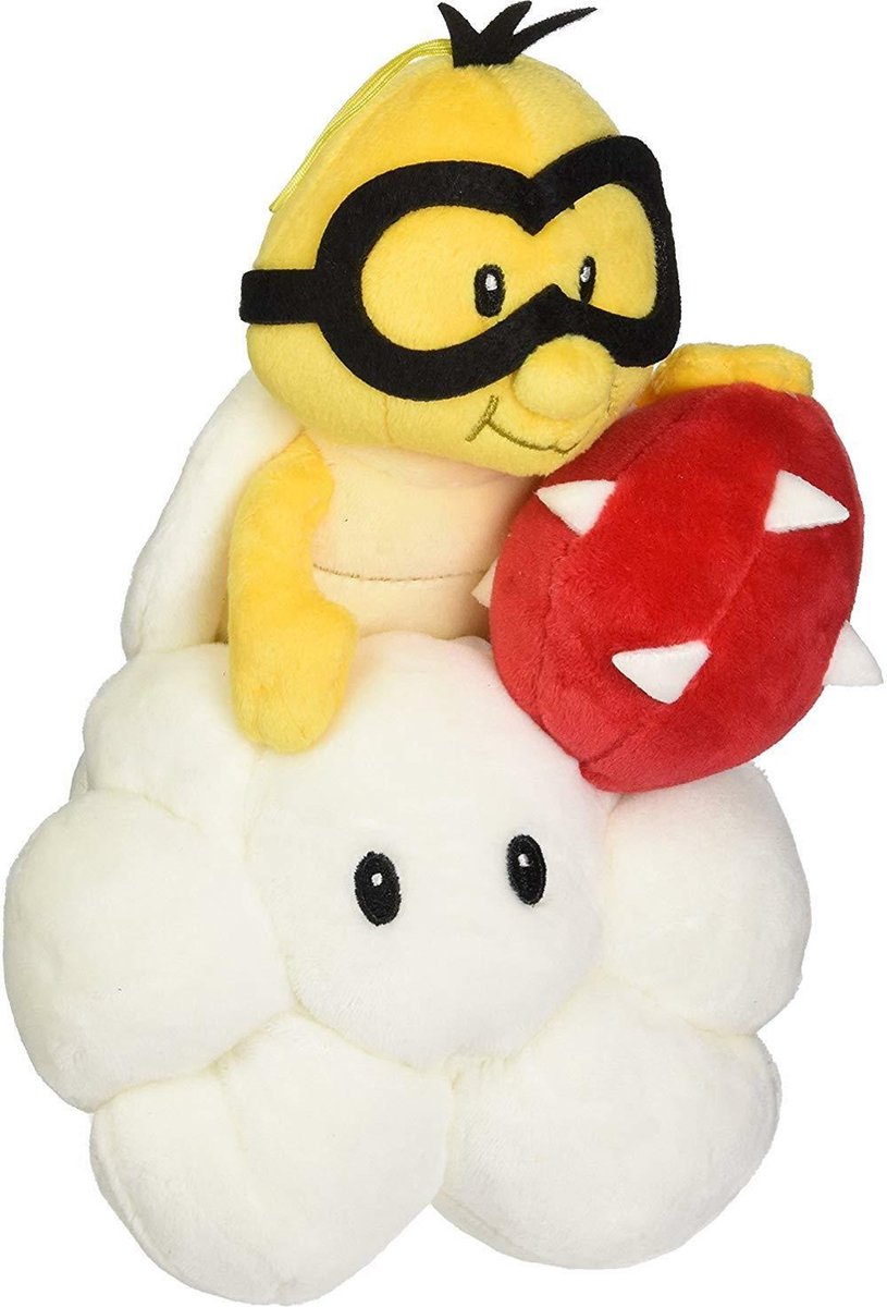 Lakitu - Super Mario Bros Pluche Knuffel 21 cm | Nintendo Plush Toy | Speelgoed knuffeldier knuffelpop voor kinderen jongens meisjes | Luigi, Peach, Donkey Kong, Toad, Bowser, Rosalina, Yoshi